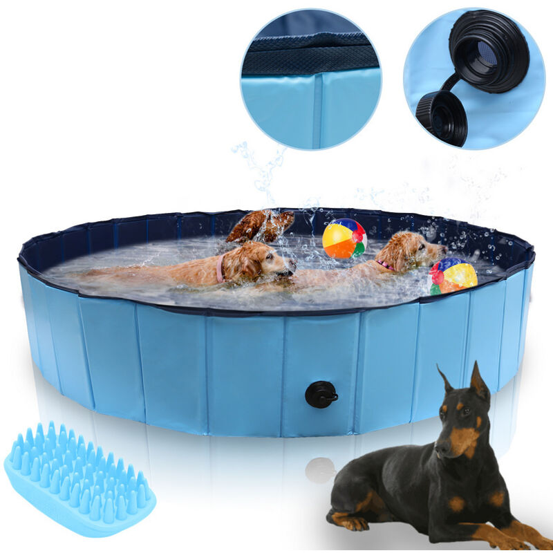 Einfeben Piscine pour chien Piscine Doggy Baby Jouet professionnel pliable 16030CM