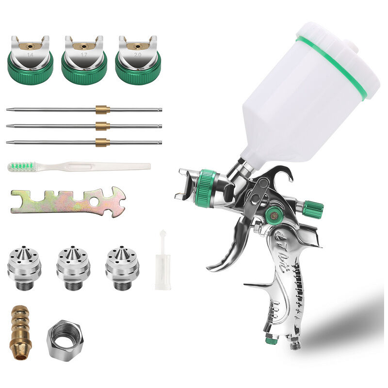 Hengda - Pistolet à peinture hvlp Pistolet à peinture professionnel 600ml 100 ml/min 0.35Mpa 3 buses(1.4/1.7/2.0mm) 3 pièce