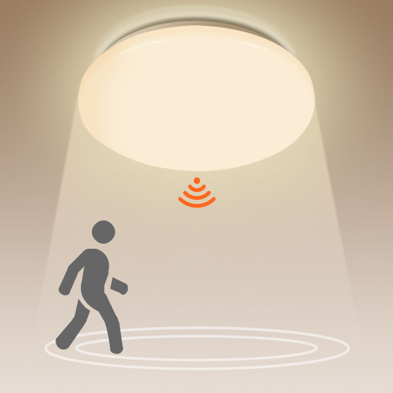 Hengda Plafonnier LED Plafonnier à induction Moderne pour Salon, Chambre, Salle de Bain, 12W, Blanc.