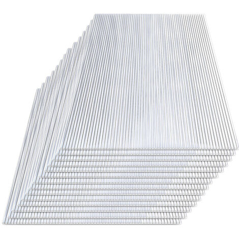 Hengda Plaque de polycarbonate Plaques à double paroi pour serre 14x Plaques en polycarbone 14x - Transparent