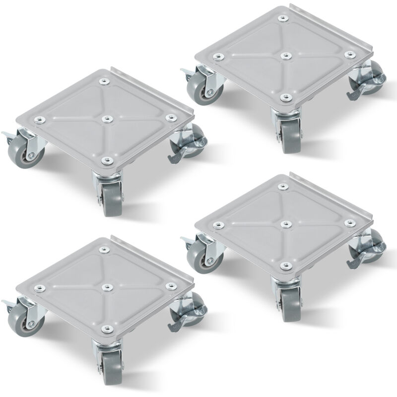Hengda plateau Roulant 4pcs Lève-meubles acier Charge max 500 kg Planche à roulettes Transporteur de meubles pour tous les sols Aide au transport