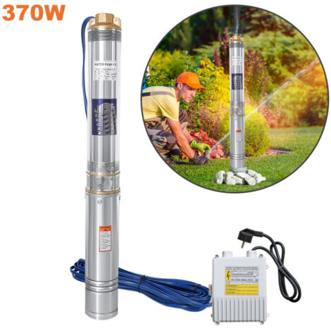 Hengda Pompa per Pozzi Profondi 0.37 KW 92MM. Pompa per Acqua Sommersa da 4000L per Ora con Cavo 20M