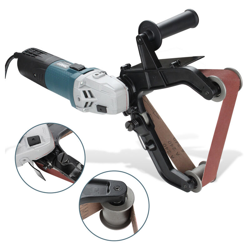 Ponceuse à bande ponceuse à bande acier de polissage travail efficace meuleuse de tuyau polisseuse oisif 1100-3200 U/min - Hengda