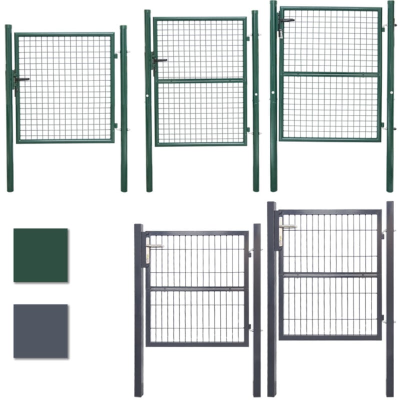 Einfeben Portail de jardin 100x100 cm galvanisé porte cour porte système Porte de jardin enduit de poudre