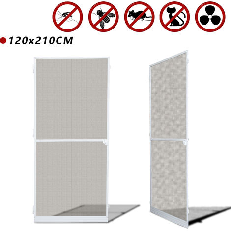 Hengda Porte moustiquaire - 120x210CM moustiquaire porte moustiquaire imperméable cadre en aluminium moustiquaire fibre