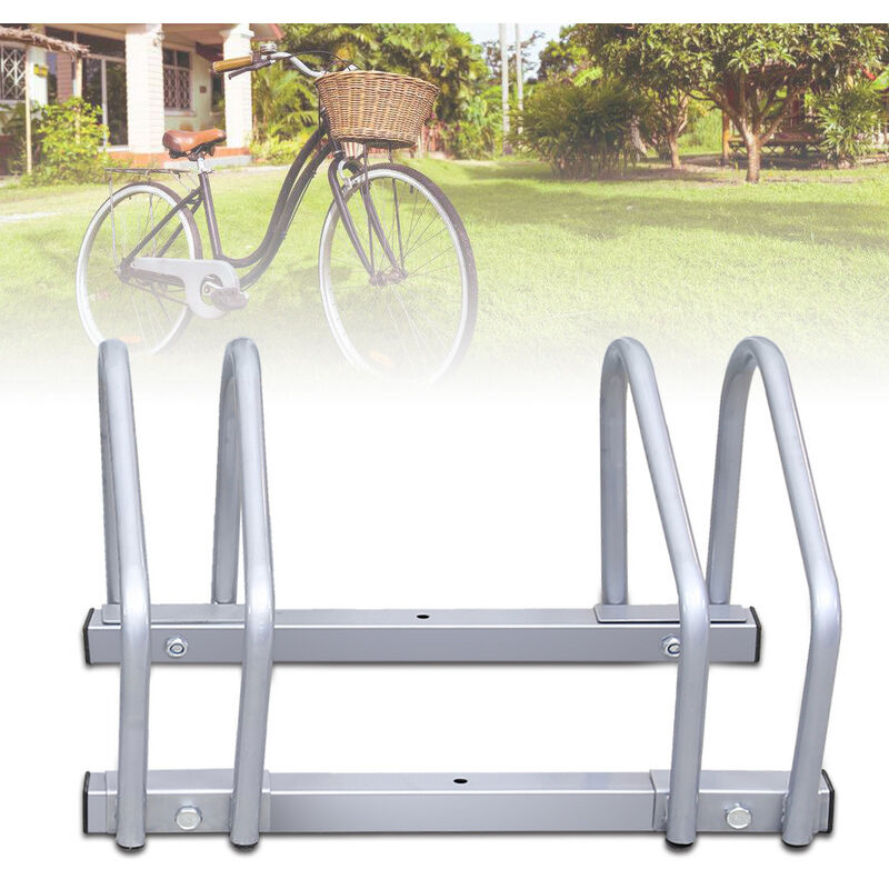 Image of Supporto per biciclette per parcheggio per biciclette supporto per pavimento supporto per biciclette per 2 ruote - Hengda