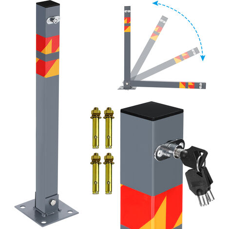 Hengda Barrière de parking Poteau de délimitation 65cm Pliable Poteau de guidage Borne