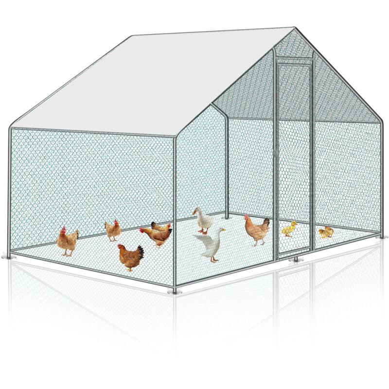 Poulailler xxl Enclos d'extérieur avec serrure de sécurité et chiffon de peinture en polyéthylène imperméable 3 x 2 x 2 m - Hengda