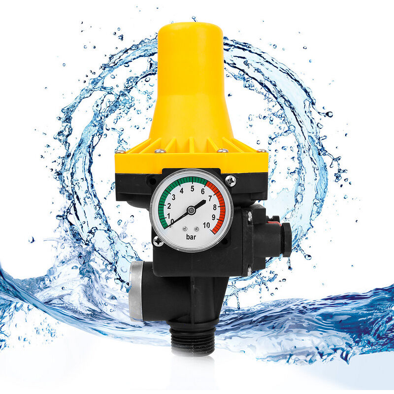 Pressostat de commande de pompe interrupteur de pompe de puits profond aqueduc domestique automatique jaune sans câble - Hengda