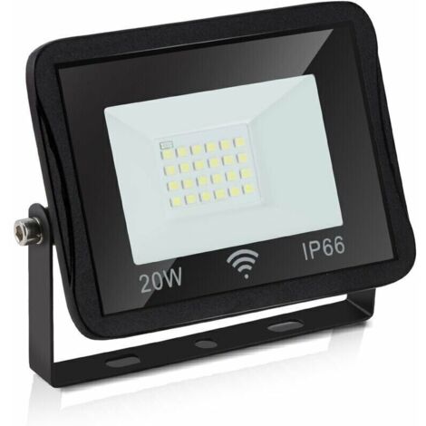 Hengda Projecteur LED d'extérieur Projecteur LED 1700LM 6000K IP66 Éclairage étanche 20W Blanc Froid - Noir