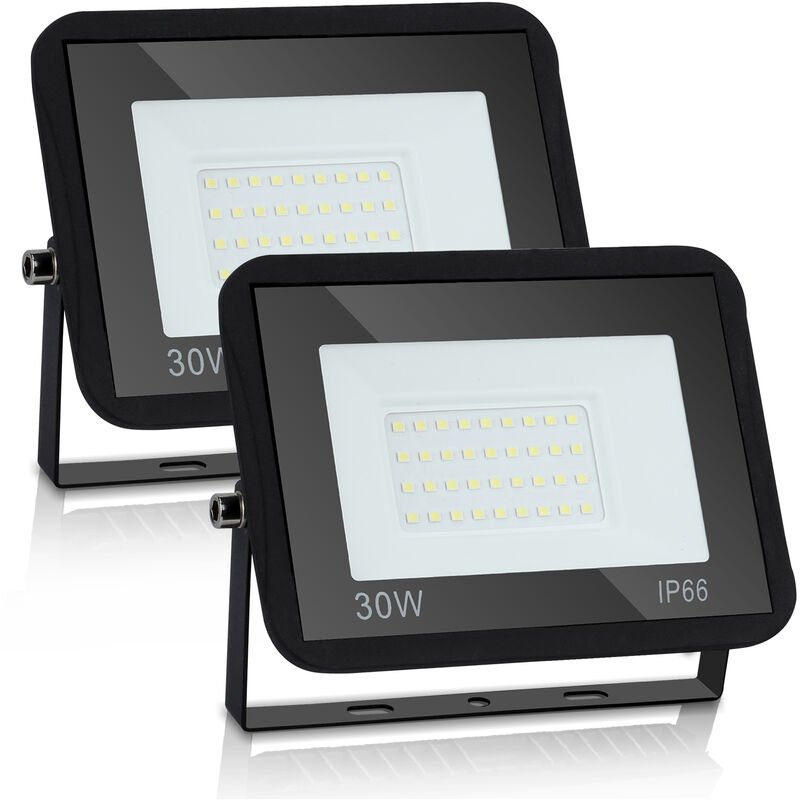 Hengda Projecteurs LED à l'extérieur Spot éclairage de sécurité extérieurs étanches IP66 pour jardin garage 2x30W blanc froid