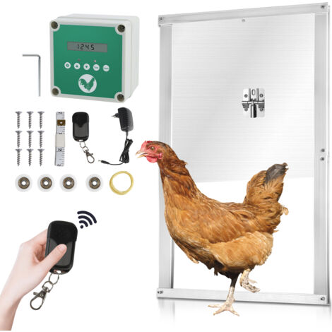 Nueva puerta automática de gallinero, impermeable automática con sensor de  luz, puerta automática de gallinero de