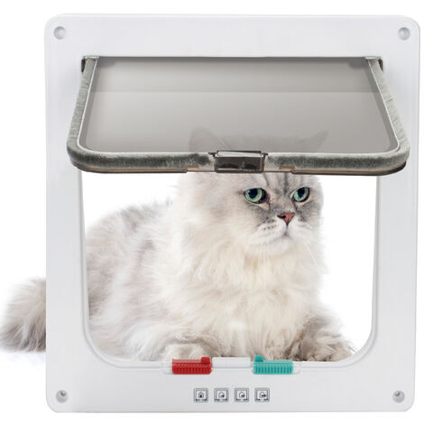 Puerta con solapa automática para mascotas, Kit de puerta de plástico  plegable para perros y gatos