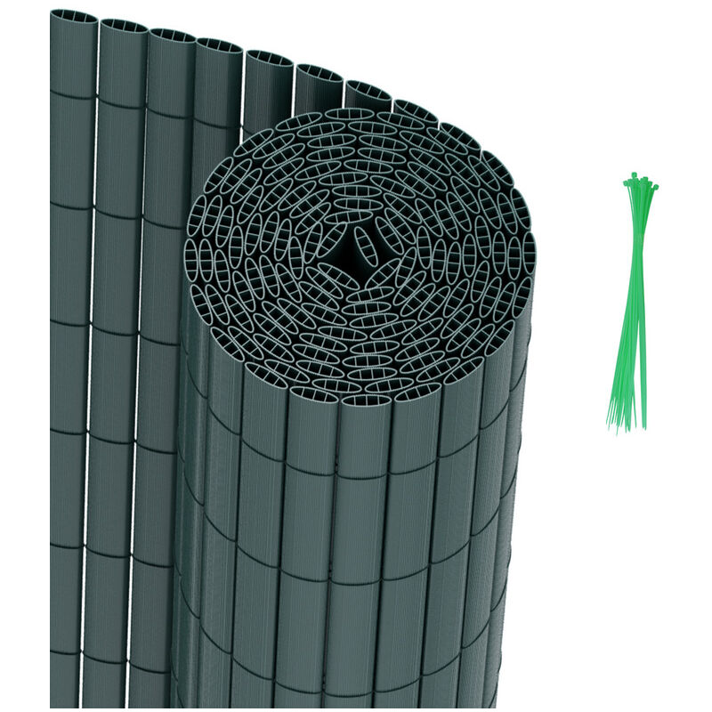 Pvc canisse para jardín balcón valla cortavientos Privacidad con abrazadera de cable Verde 90 x 800cm - Hengda