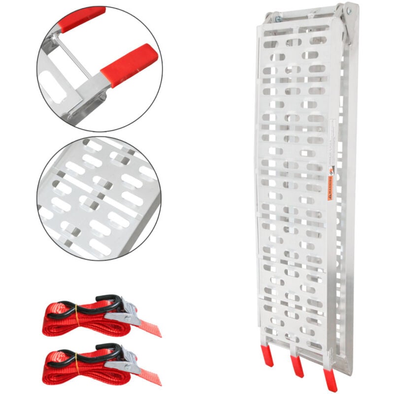 Rampe de chargement Rampe d'accès pliable Moto Voiture Aluminium jusqu'à 340kg