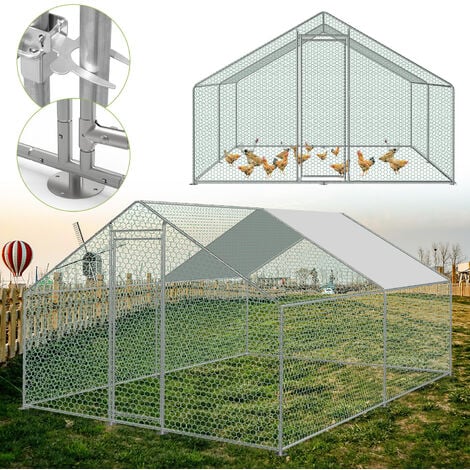 Bc-elec - RA-362 Gallinero exterior 3x6x2m, recinto de malla metálica para  gallinas, aves, estructura de