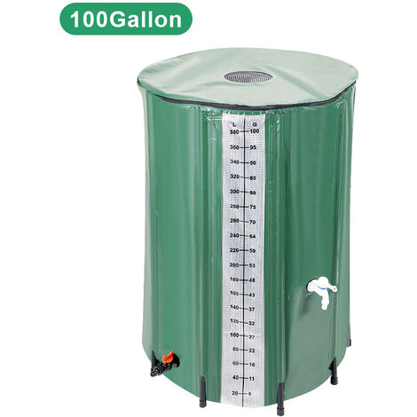 Hengda Réservoir souple, récupérateur d'eau de pluie pliable - 380 L - Vert - Vert