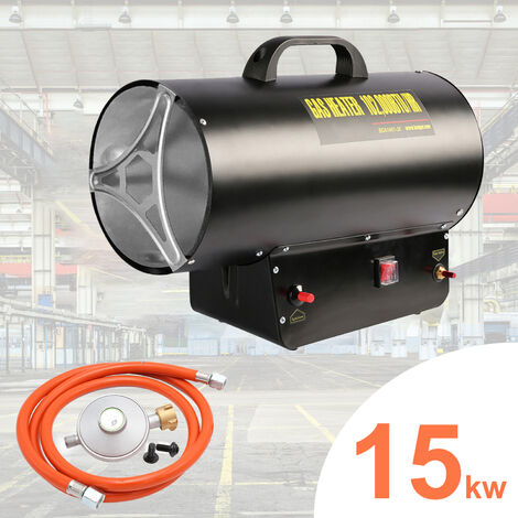 Riscaldatore a gas 13,3 kW in acciaio inox con accensione piezoelettrica  set con tubo flessibile + regolatore WELDINGER