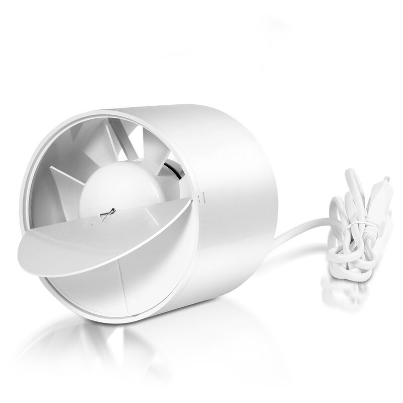 Image of Hengda - Rohr Ventilatore per condotto di scarico Ventilatore da 100 mm Ventilatore con cuscinetto ad olio - Bianco