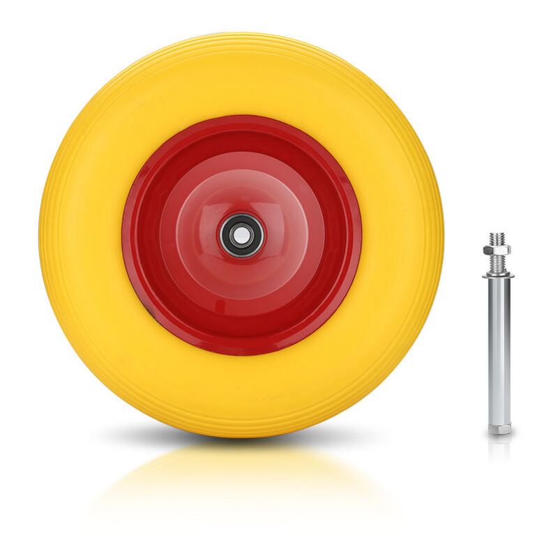 Vingo Roue de brouette anti-crevaison Caoutchouc solide 4,80 4,00-8 390mm 120 kg Roue de secours