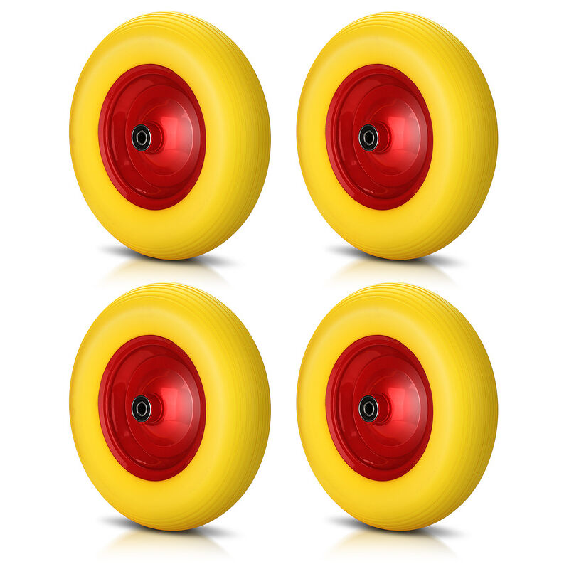Roue de brouette - anti-crevaison Roue de secours 4.80/4.00-8 ø 390mm 200 kg Axe compris Roue de secours pu 4x - Hengda
