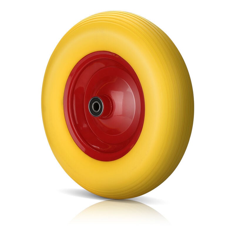 Roue de brouette 4.80 4.00-8. caoutchouc plein. roue secours. jante. pneus de diable 200 kg charge. jaune - Hengda