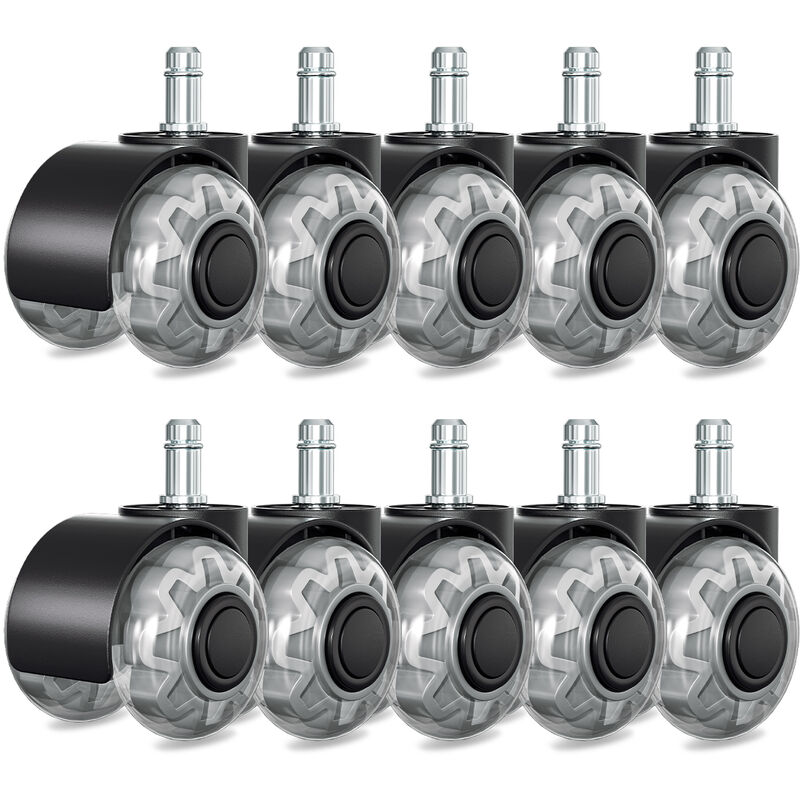 Roulettes de chaise 10 pcs Roulettes Chaise de Bureau Rotation de 360 degrés Contre Rayure Agréable et Silencieux 11x22mm Roulettes de chaise - Hengda