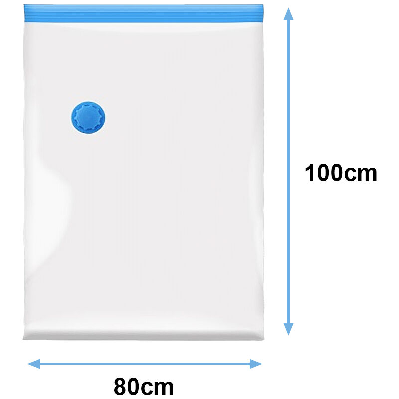 Hengda - Sac Housse de Rangement 80x100cm Lot de 12 Sacs de Rangement sous Vide sous Vide avec Pompe - Bleu
