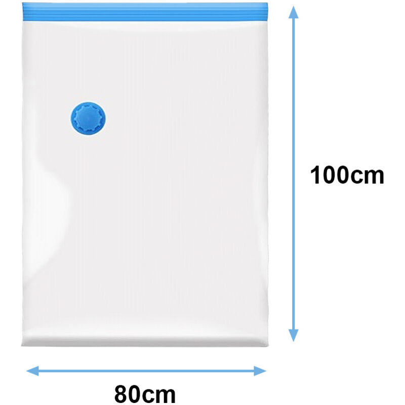 Hengda - einfeben Sac Housse de Rangement Lot de 12 Sacs de Rangement sous Vide sous Vide avec Pompe 80x100cm - Bleu