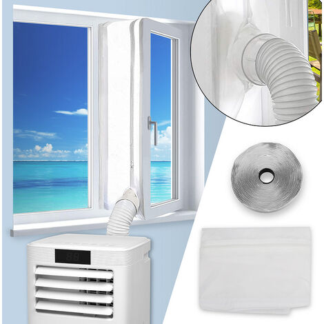 Hengda Sellado de ventana de 400 cm para electrodomésticos de aire acondicionado móvil Aire acondicionado y escape secador de aire de aire PARTE COTH STOP ACECTADO A LA VENTANA Ventanas de las ventana - Weiß