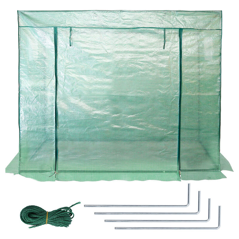 Hengda Serre de jardin balcon étagère serre bâche amovible PE haute densité 2Lx0.8lx1.7H m - vert