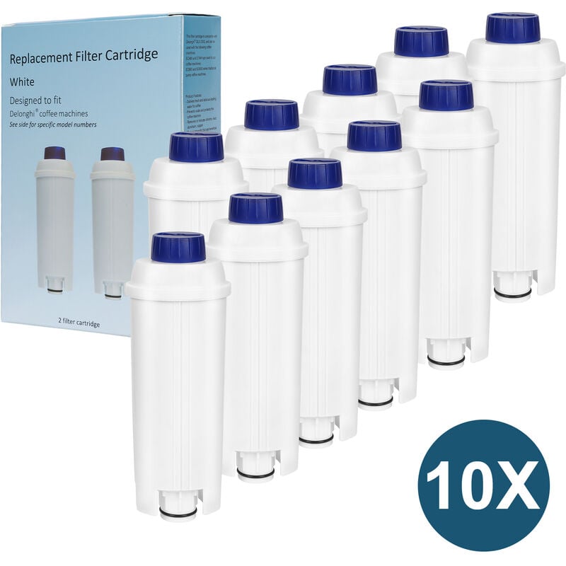 Set da 10 Filtro Acqua Compatibile con Delonghi DLSC002. Addolcitore Filtro di Ricambio Compatibile con Delonghi ecam. esam. etam - Hengda