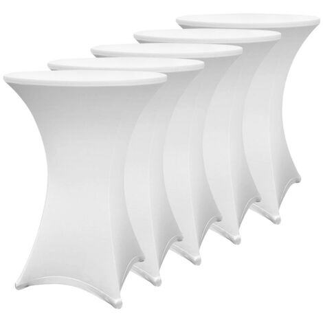 Hengda Set di 5 coperture bianche per tavolo pieghevole alto Ø 70 cm 105 CM