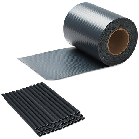 Hengda Sichtschutzfolie Balkonsichtschutz PVC Zaun Folie Sichtschutz Sonnenschutz Zaunblende Folie, Anthrazit