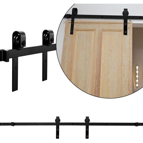 Riel de puerta corredera Sistema de puerta corredera Juego de accesorios de  riel de madera Vidrio 200 kg Streifen 363 CM