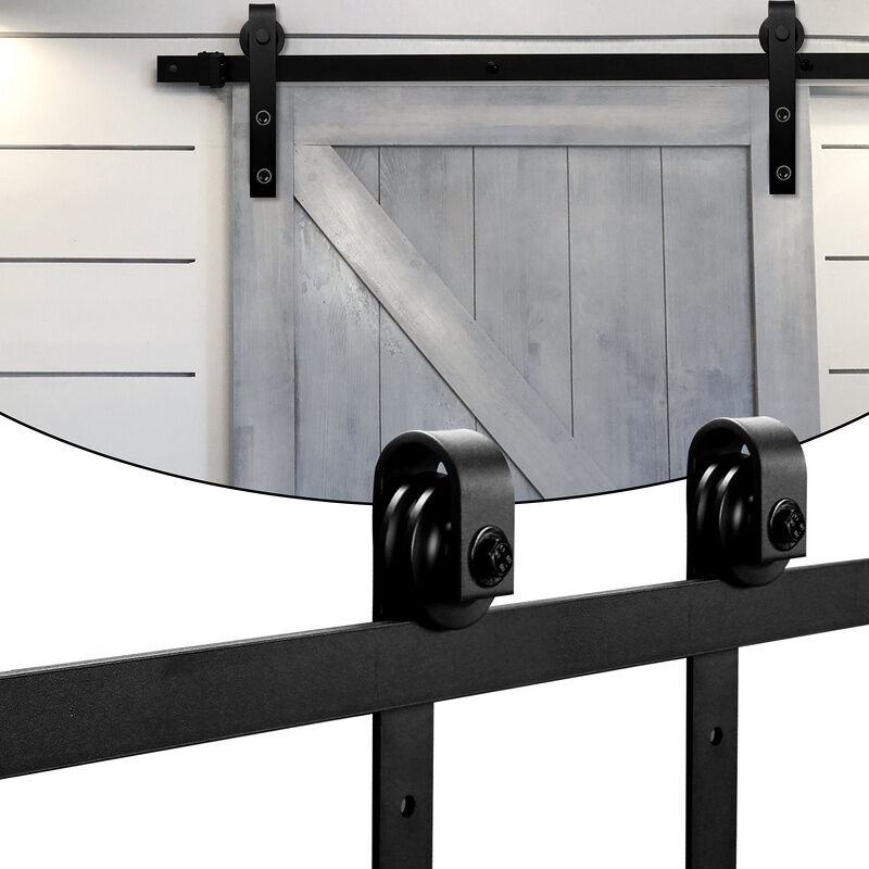 Image of Sistema di porte scorrevoli Sistema di porte scorrevoli Carrucola per porte scorrevoli Maniglia per porte scorrevoli-Stripes-200cm - Hengda