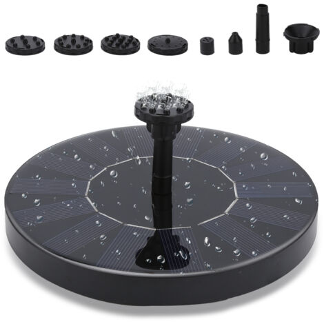 Hengda SolarPumpe Gartenpumpen Springbrunnen Schwimmender Terrasse Fisch-Behälter Teich 1.5 W Pumpe - Schwarz