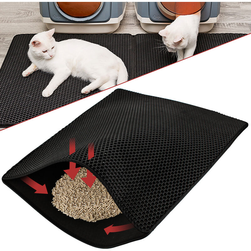 Hengda - Stuoia di lettiera per gatti a doppio strato Honeycomb eva impermeabile 78×60 cm