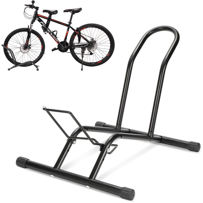 Râtelier Velo pour Roue Avant & Arrière 26" à 29". 44.5×41.5×37cm. Support au Sol Idéal pour l'Intérieur et l'Extérieur
