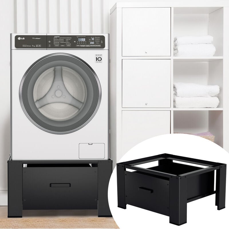 Support de machine à laver Socle universel pour machine à Laver Charge max. 150 kg Noir - Hengda