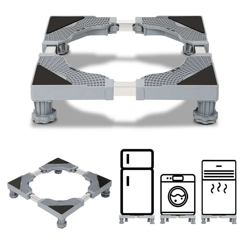 Hengda - vingo Base de Machine à Laver Réfrigérateur Chariot Roller Support Roulant pour Sèche Linge lave Linge Congélateur Réglable 41-66cm à 4 pieds