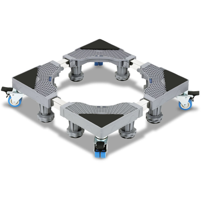 Hengda - Support machine à laver Piédestal Réglable en hauteur 8 pieds + 4 roues 41-66cm