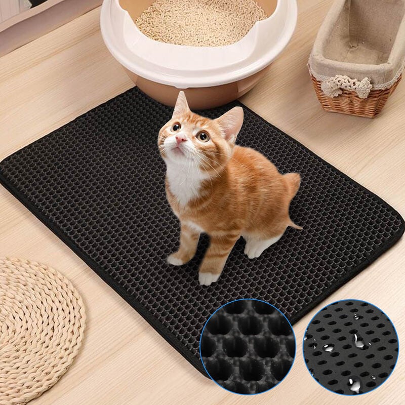 Tapis litière pour chat Tapis de litière pour chat Tapis de litière en nid d'abeille Tapis imperméables non toxiques 78 × 60cm - Hengda