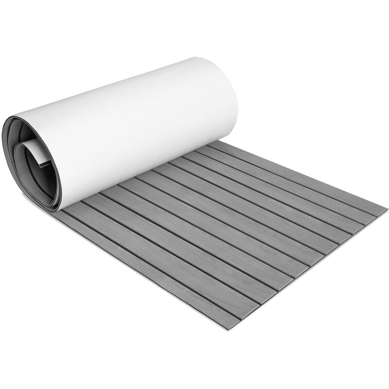 Tapis de Sol Tapis de Pont en Mousse eva Teck Yacht Tapis de Sol Auto-Adhésif Gris 240x60cm - Hengda