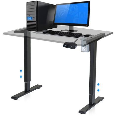 Scrivania Regolabile in Altezza con Sollevamento Elettronico 72-117 cm  Funzione Active Mode Standing Desk con Piano 120x60 cm Effetto Noce