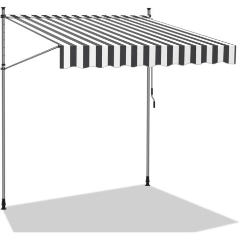 Hengda Tenda da balcone manuale re-stretching tenda da balcone manovella UV-proof bianco grigio 4m