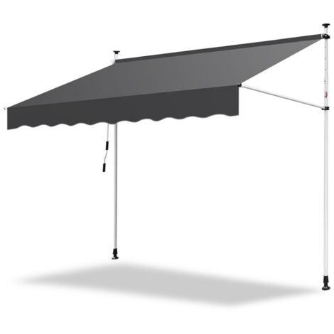 Hengda Tenda da sole manuale per terrazza Protezione solare idrorepellente resistente ai raggi UV con protezione solare grigia 4M