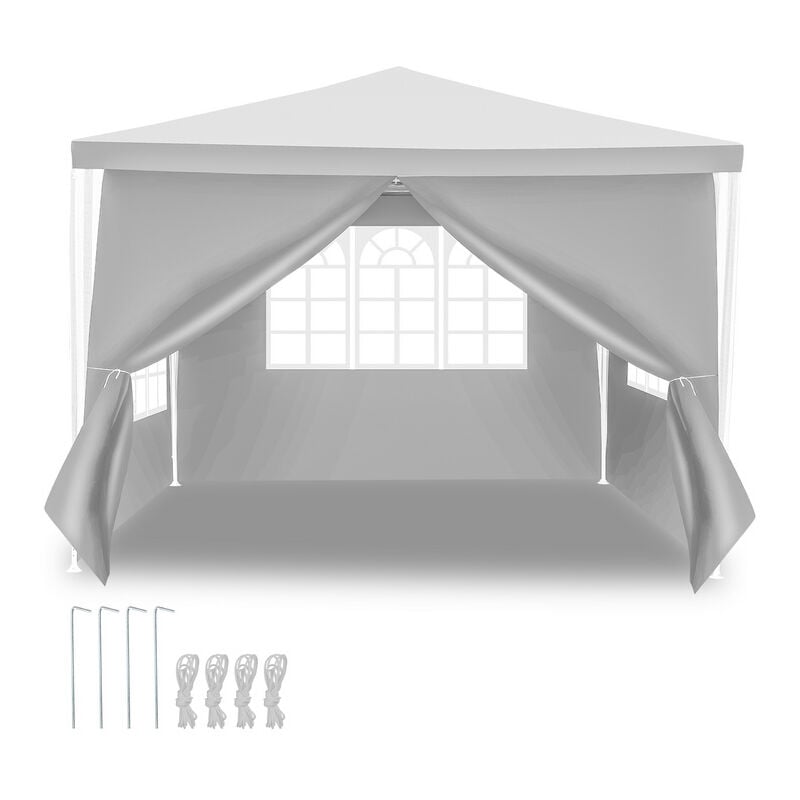 Hengda - Tente Pavillon Tubes en Acier – Pavillon de terrasse. tente de fumeurs et de fête en tubes en acier pour le jardin 3x3m Blanc - Blanc