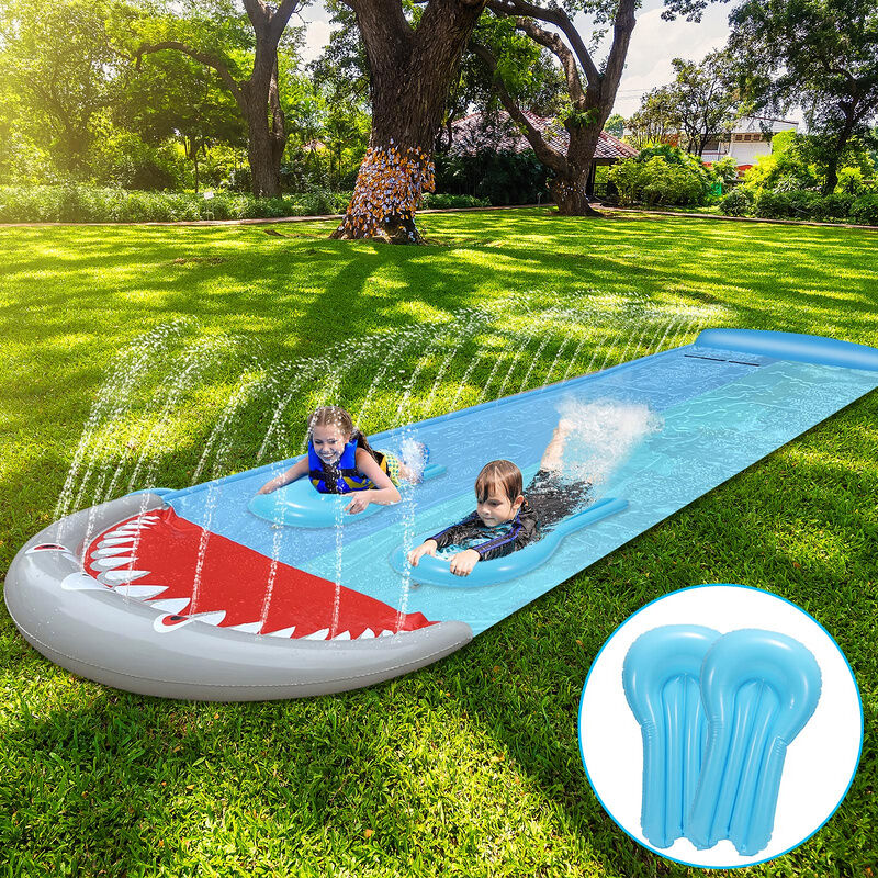 Toboggan aquatique Glissière d'eau Glissière d'eau Jeux de jouets Pelouse d'été en pvc 5.5 x 1.45 m - Hengda
