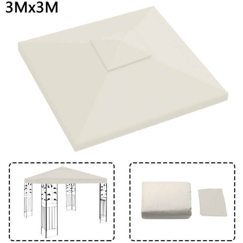 Swanew Toit de rechange Pavillon Bâche de toit pour pavillon barbecue 3x3M pour tente de réception
